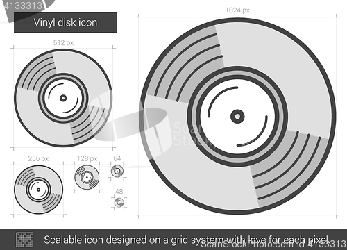 Image of Vinyl disk line icon.