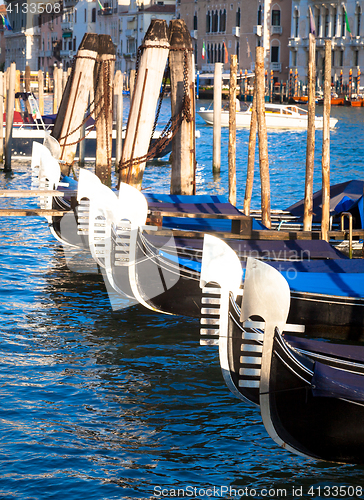 Image of Venice, Italy. Gondolas detail