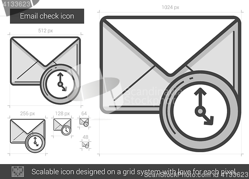 Image of Email check line icon.