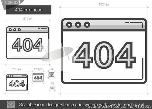 Image of Web error line icon.