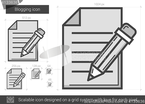 Image of Blogging line icon.