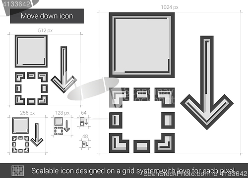 Image of Move down line icon.