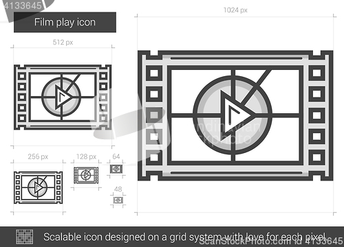 Image of Film play line icon.