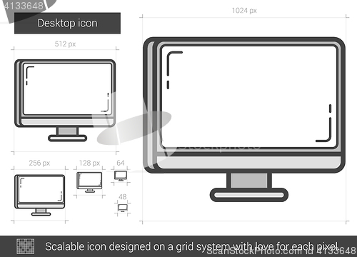 Image of Desktop line icon.