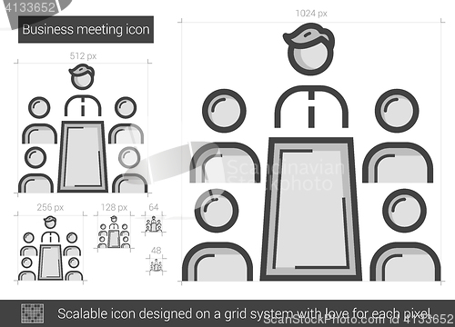 Image of Business meeting line icon.