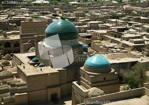 Image of Aerial view of old town in Khiva, Uzbekistan