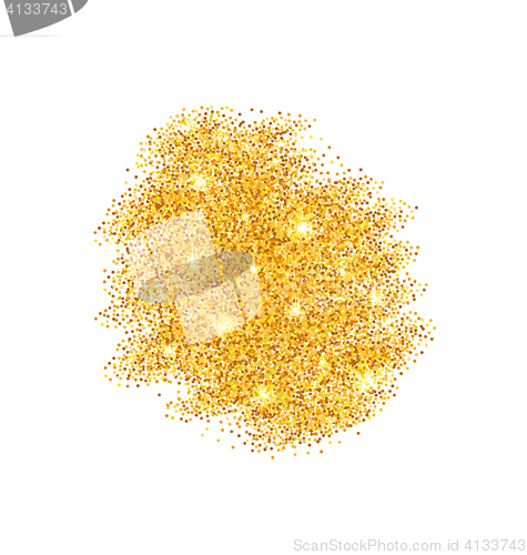 Image of Abstract Golden Sparkles on White Background