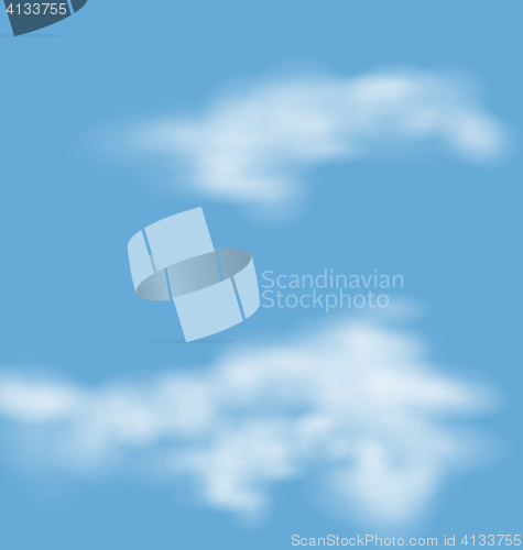 Image of Landscape atmosphere fluffy white clouds blue sky nature backgro