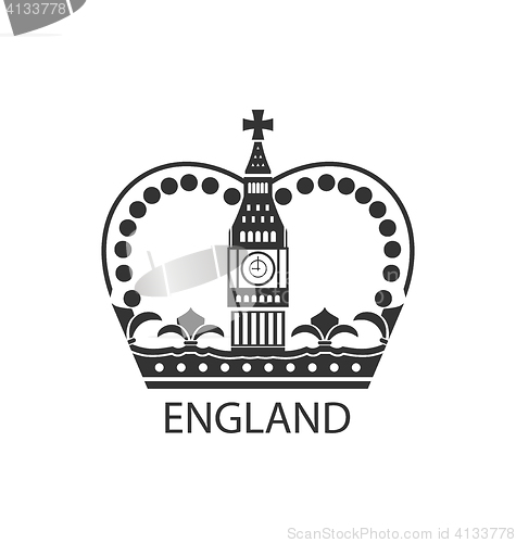 Image of Concept of British Crown Isolated on White Background - 