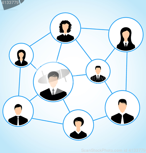 Image of Group of business people, social relationship