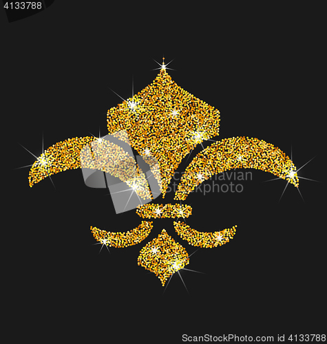 Image of Icon of Fleur de Lis with Glitter Surface