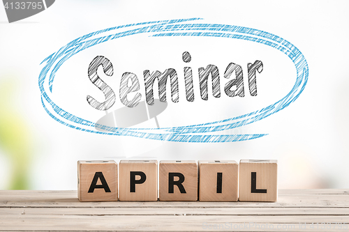 Image of Seminar in april launch sign