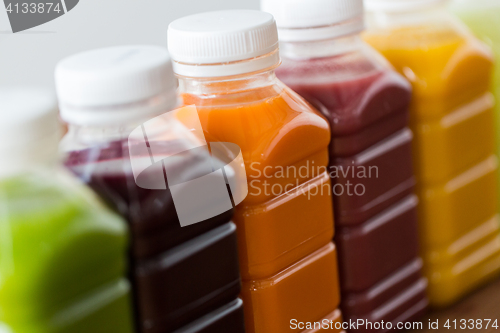 Image of bottles with different fruit or vegetable juices