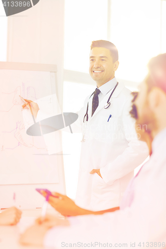 Image of group of doctors on presentation at hospital