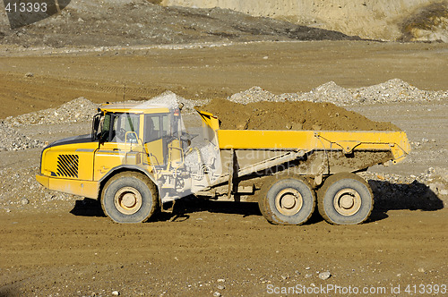 Image of Yellow mining dump truck