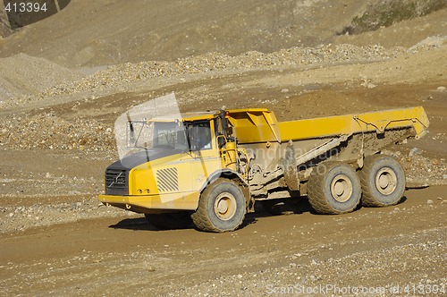 Image of Yellow mining dump truck