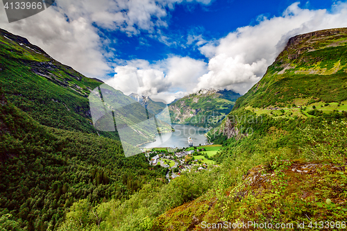 Image of Geiranger fjord, Norway.