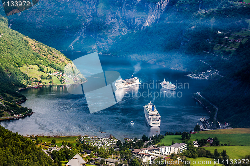 Image of Geiranger fjord, Norway.