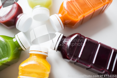 Image of bottles with different fruit or vegetable juices