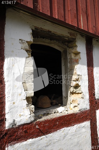 Image of window of house in ruin
