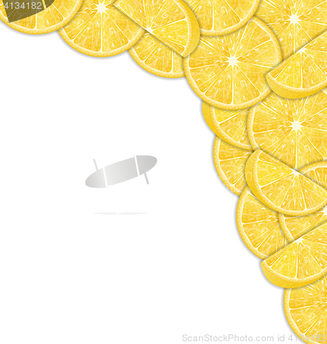 Image of Abstract Border with Sliced Lemons