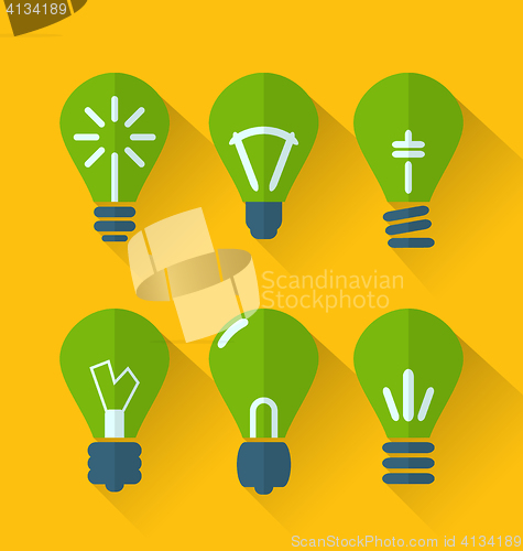 Image of Icon set process of generating ideas to solve problems, birth of