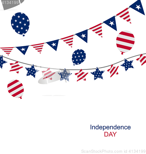 Image of Bunting pennants for Independence Day USA