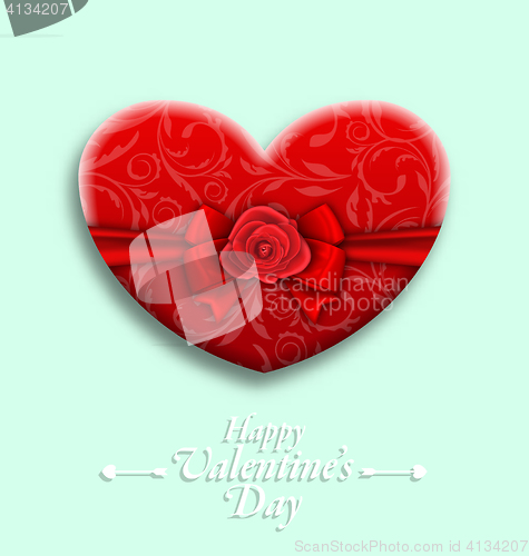 Image of Celebration Background with Wishes for Valentines Day with Gift 