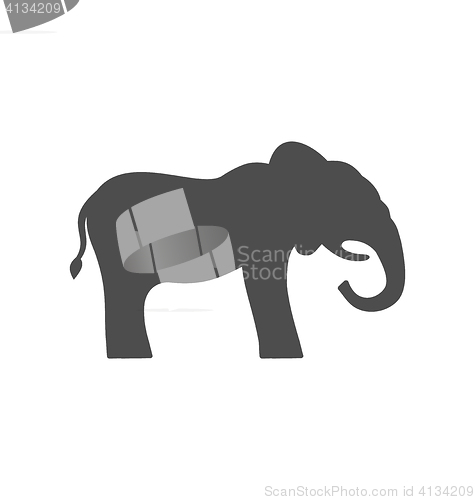 Image of  Elephant Silhouette Isolated on White Background