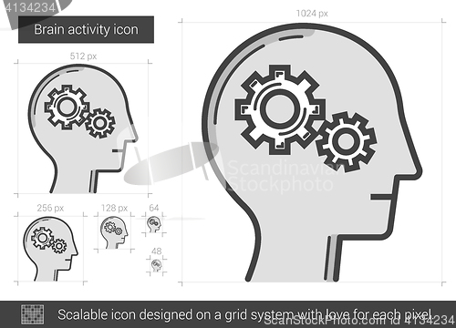 Image of Brain activity line icon.