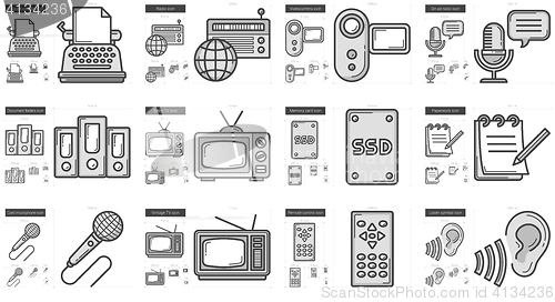 Image of Journalism line icon set.