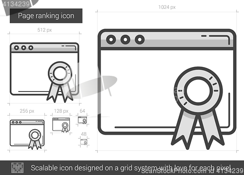 Image of Page ranking line icon.