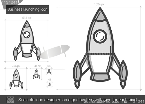 Image of Business launching line icon.