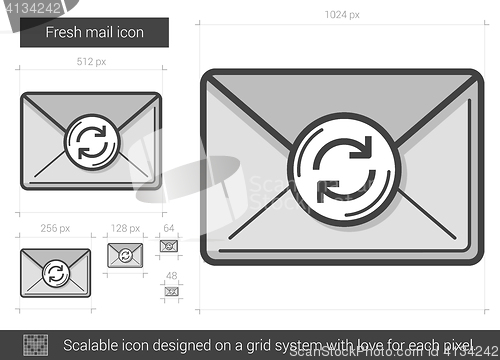 Image of Fresh mail line icon.