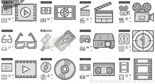 Image of Cinema line icon set.
