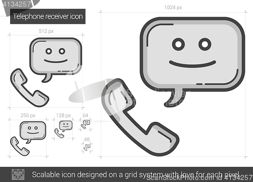 Image of Telephone receiver line icon.