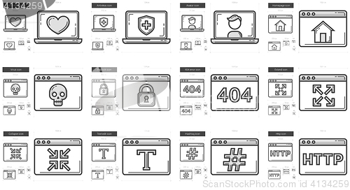 Image of Application line icon set.