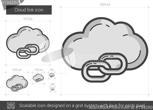 Image of Cloud link line icon.