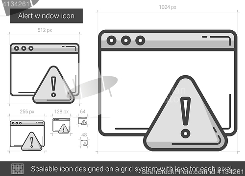 Image of Alert window line icon.
