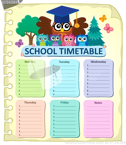 Image of Weekly school timetable subject 7