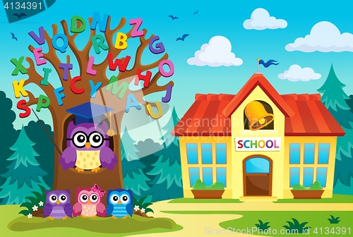 Image of Tree with stylized school owl theme 7