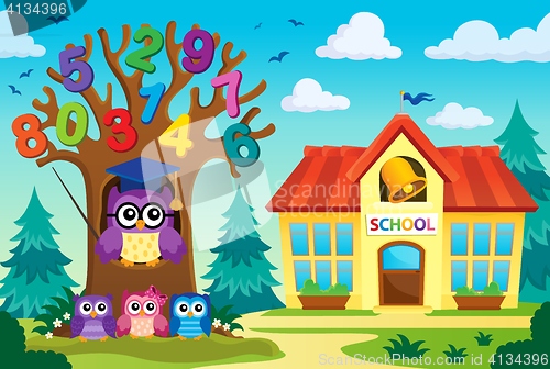 Image of Tree with stylized school owl theme 8