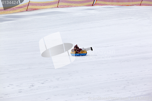 Image of Snow tubing in ski resort