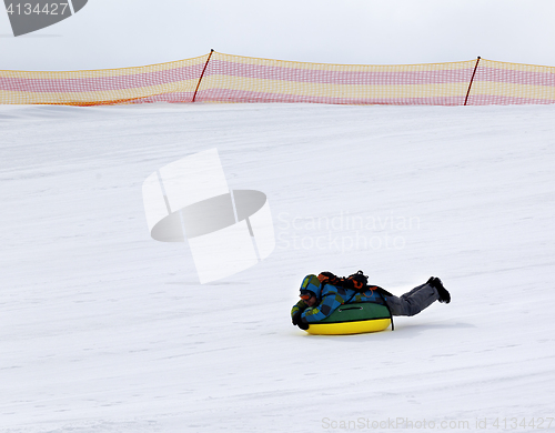 Image of Snow tubing in ski resort