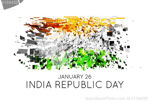 Image of Indian Republic Day vector background with flag