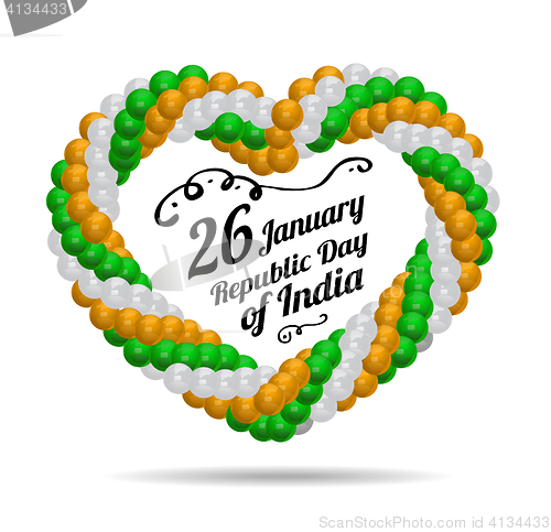 Image of Indian Republic Day vector background with flag