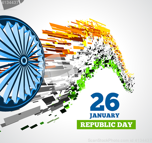 Image of Indian Republic Day vector background with flag
