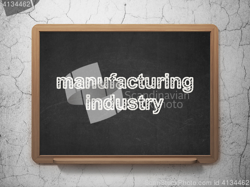 Image of Manufacuring concept: Manufacturing Industry on chalkboard background