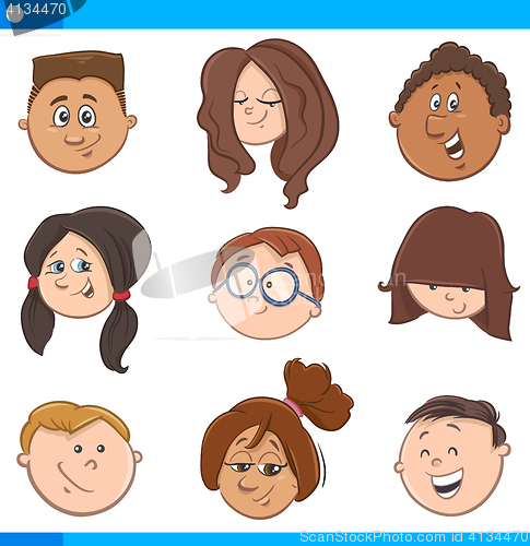 Image of kids cartoon characters set
