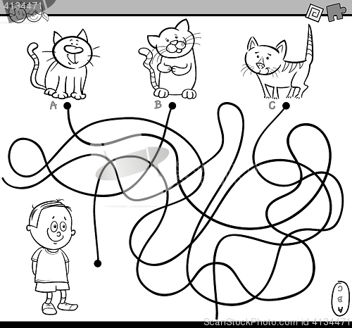 Image of path maze activity for coloring